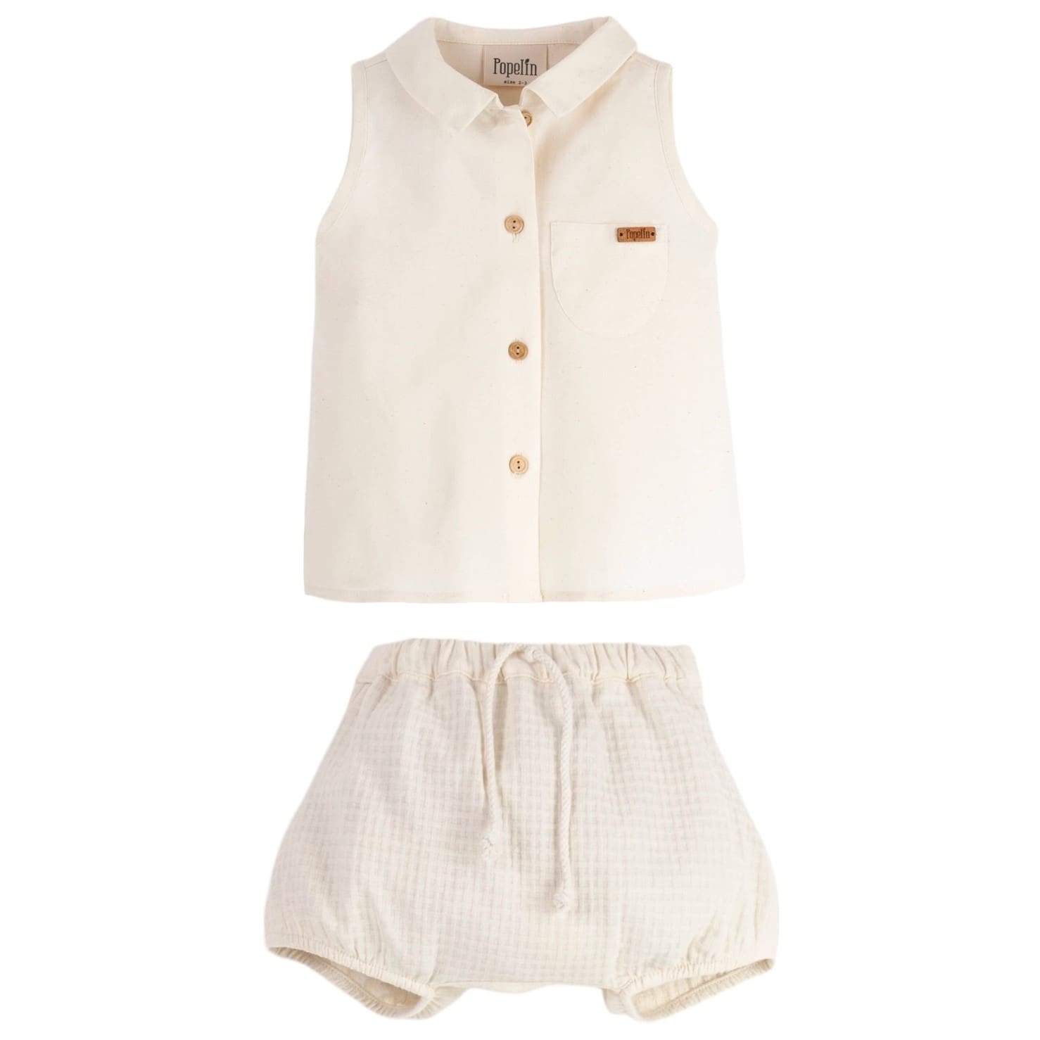 Off-white sleeveless shirt & Off-white Textured Culotte