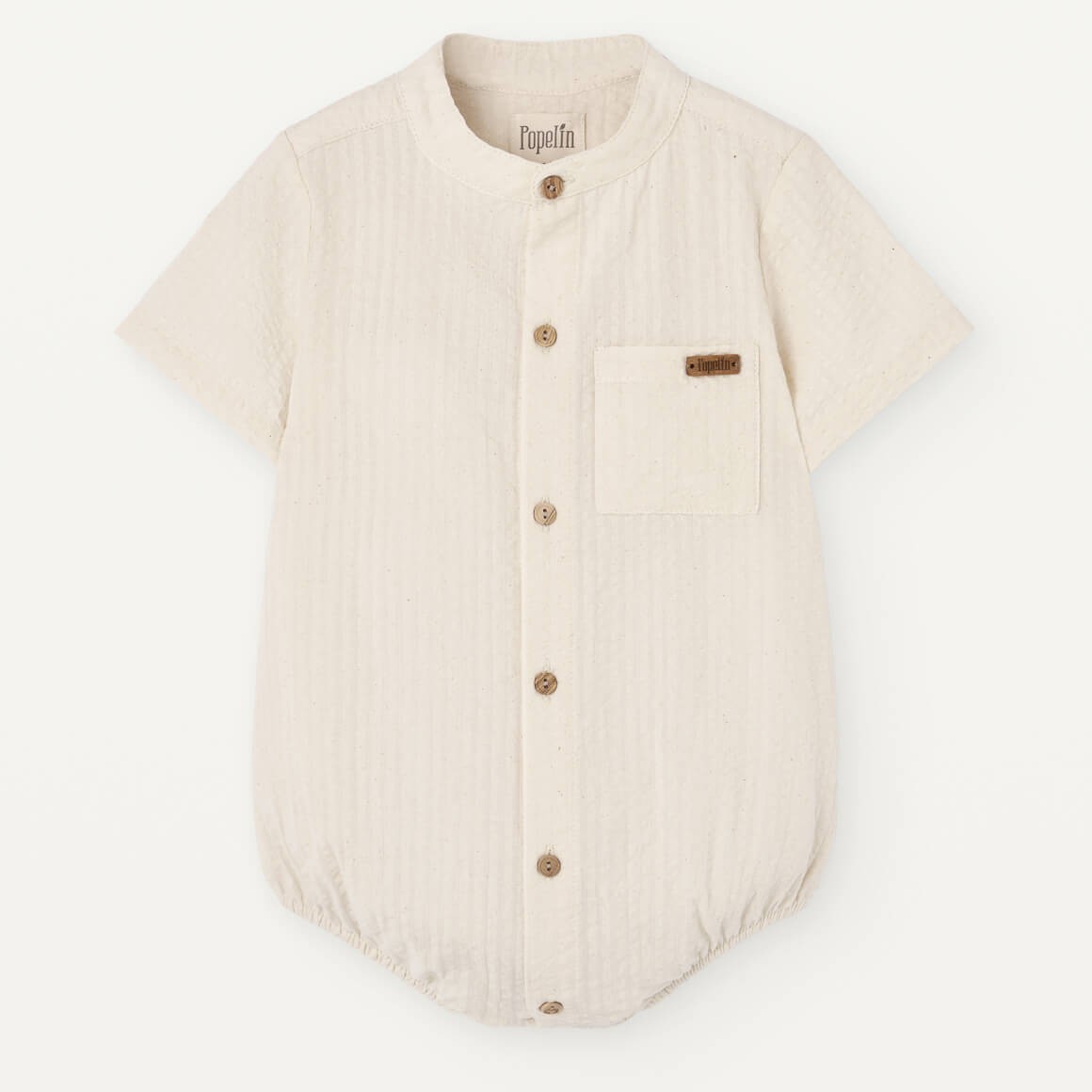 Off-white Shirt Style Romper Suit & Terracotta Panelled Dungarees