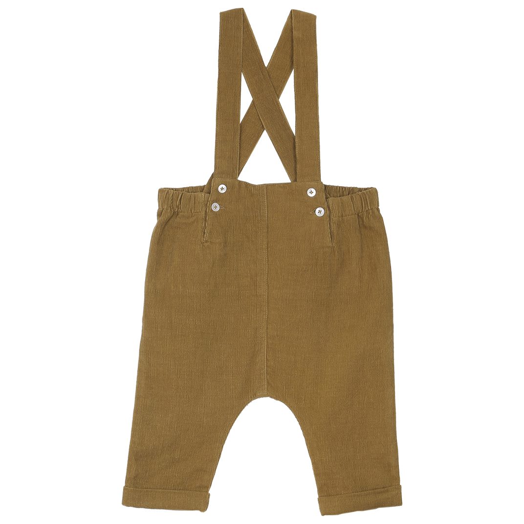 Velvet Sirwal Trousers with Braces Camel