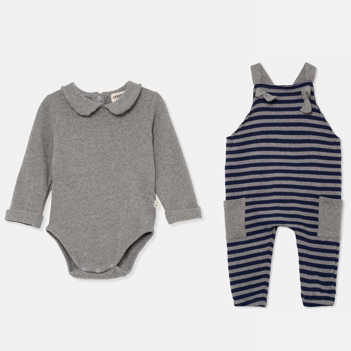 Ter Bodysuit & Ronie Overalls | Grey/Navy