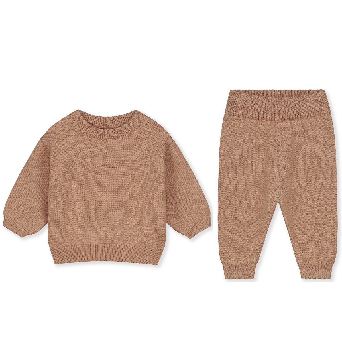 Baby Kniited Jumper & Knitted Legs | Biscuit