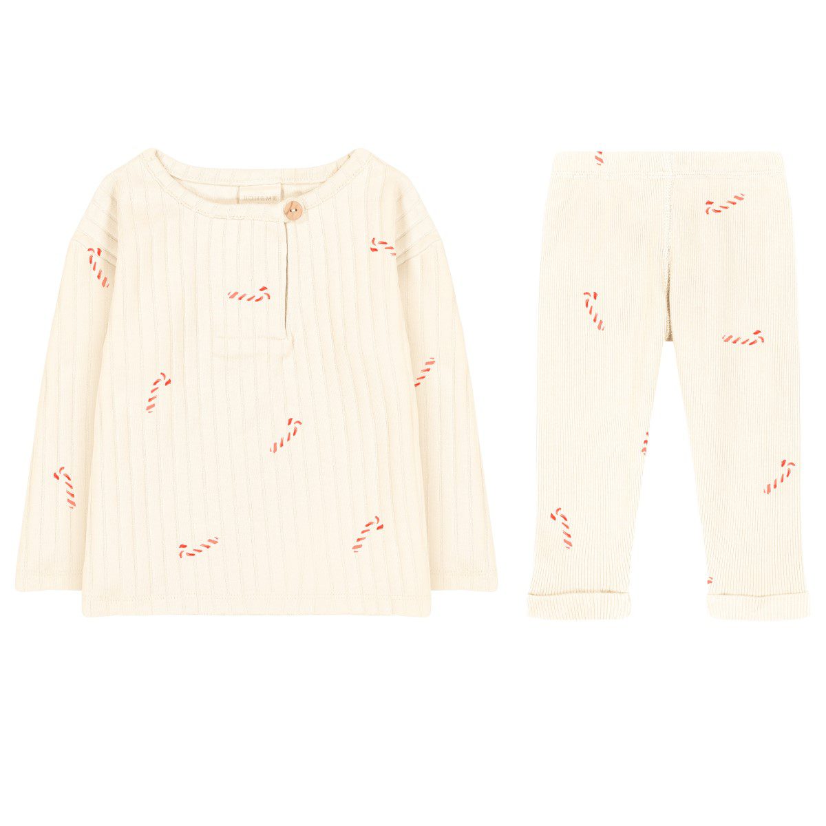 Orso Tshirt & Rom Pom Leggings | Candy Cane