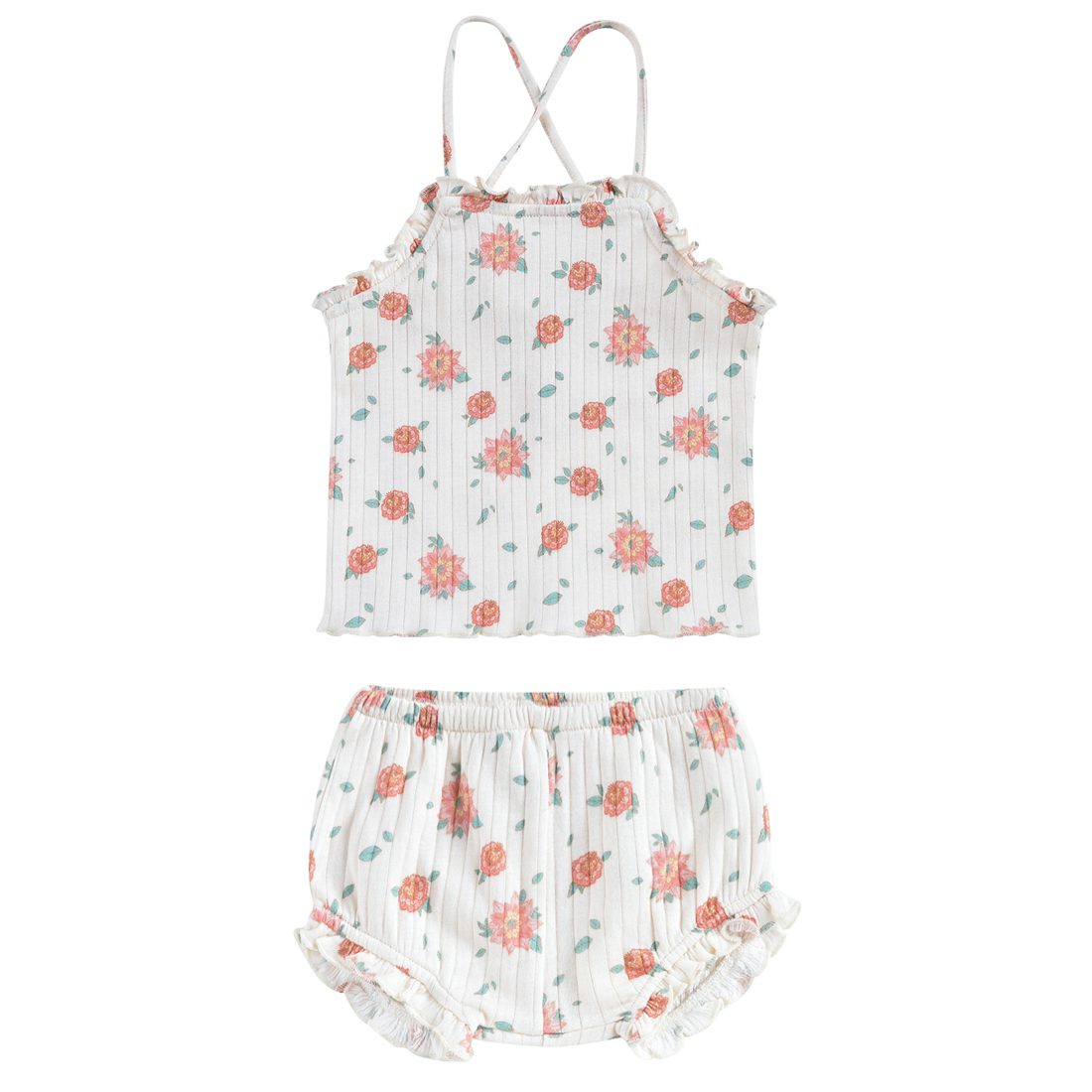 Tank Top Alasha & Bloomers Anchita | Off-White Flowers