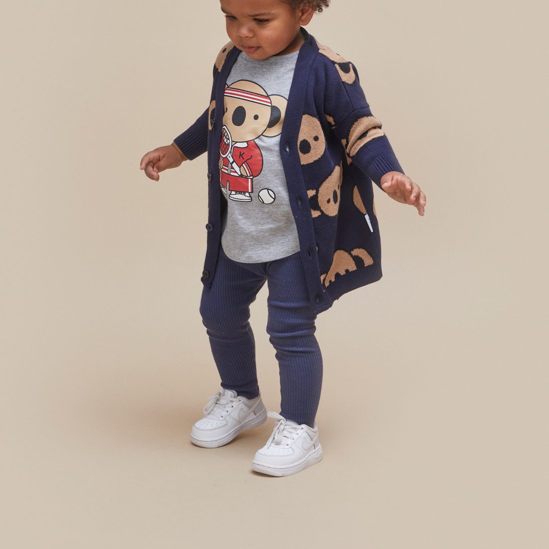 Tennis Koala T-Shirt & Denim Relaxed Pants