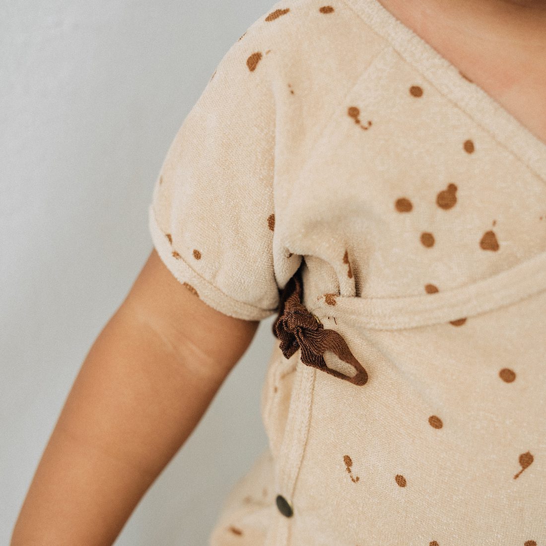 Terry Bodysuit Splatter AOP Wheat & Terry Brick Bloomers