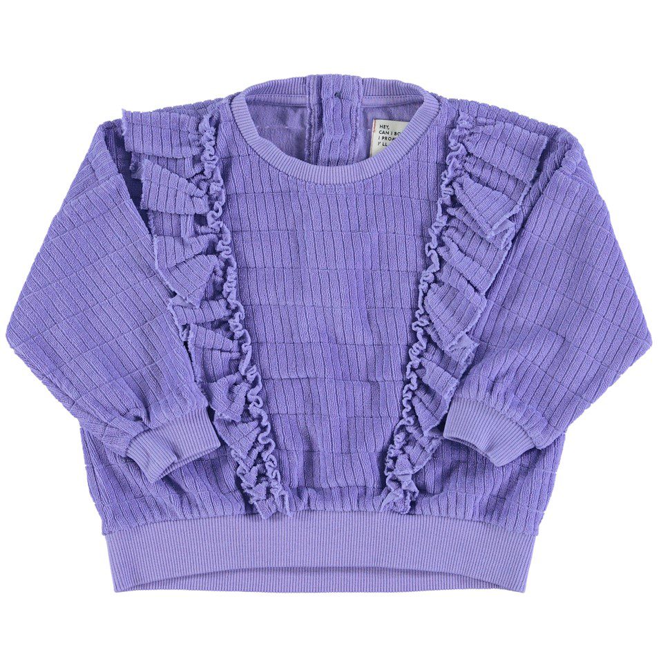 Terry Sweatshirt | Purple W/ Frills On Chest