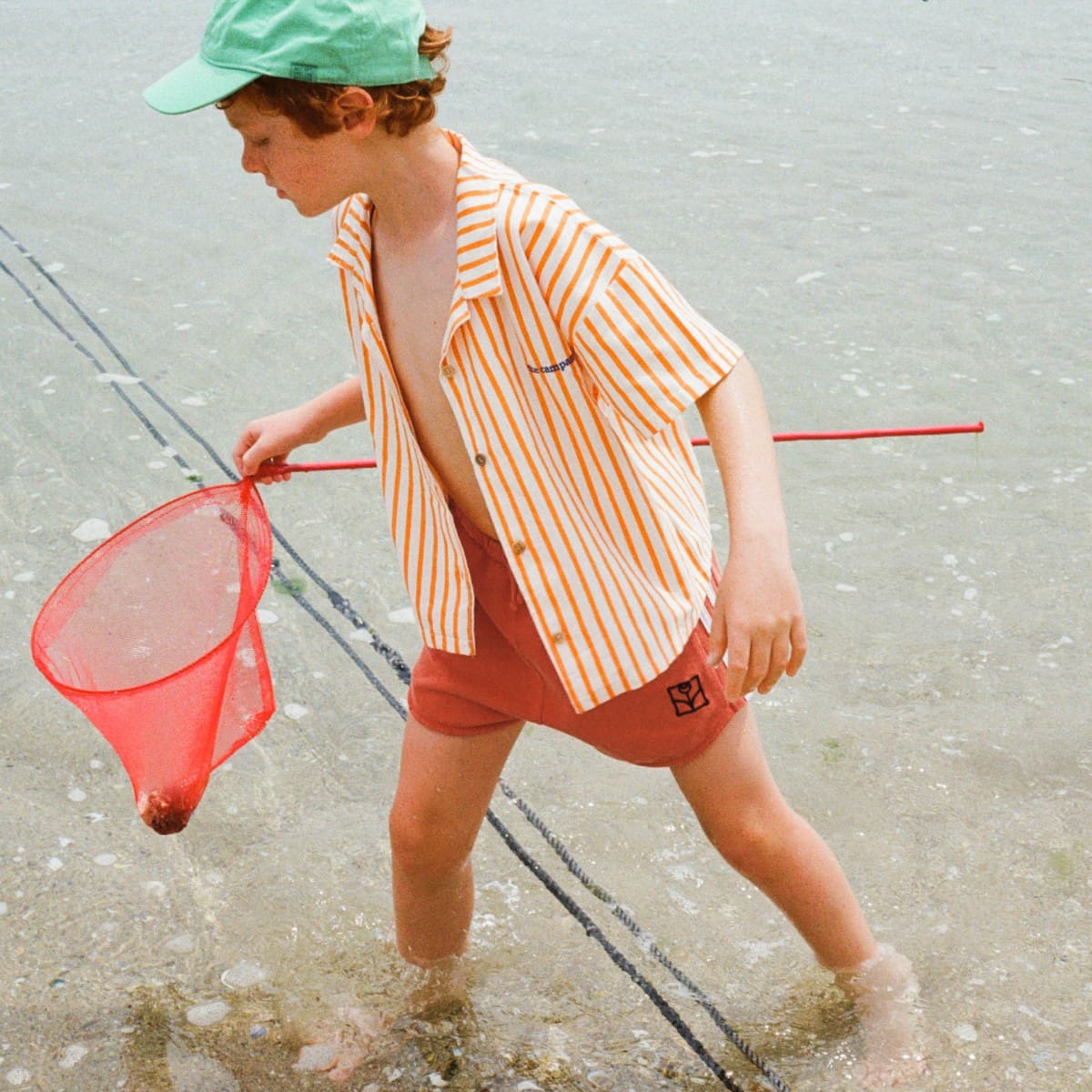 Red Sporty Kids Shorts