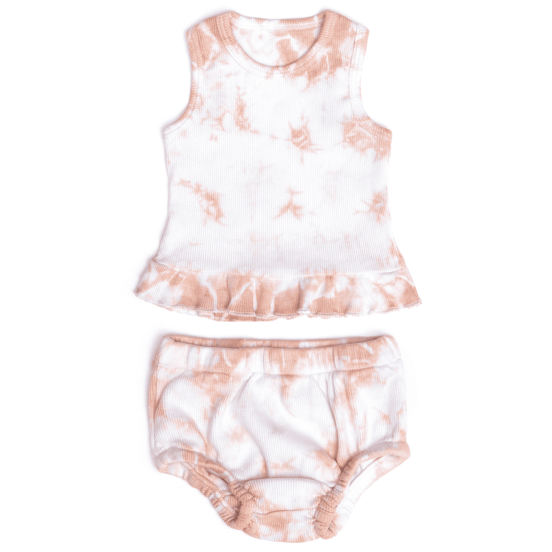 Tie Dye Ruffle Set | Dusty Rose