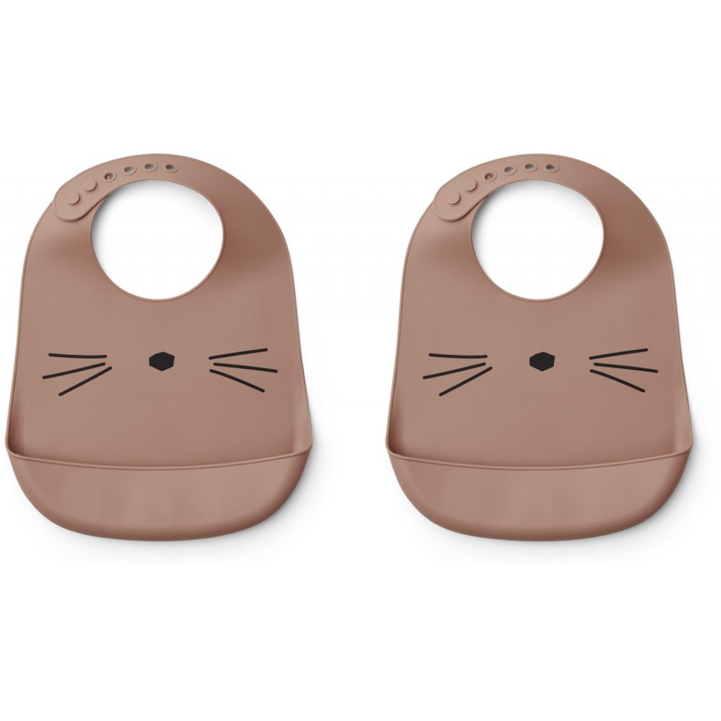 Tilda Silicone Bib 2 Pack | Panda Dumbo Grey
