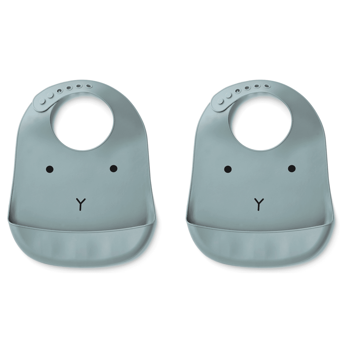 Tilda Silicone Bib 2 Pack | Rabbit Sea Blue