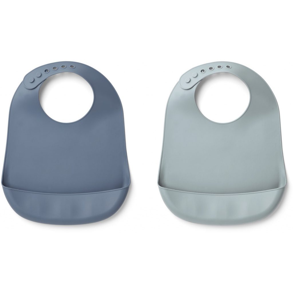 Tilda Silicone Bib Solid | Blue Wave/Sea Blue Mix