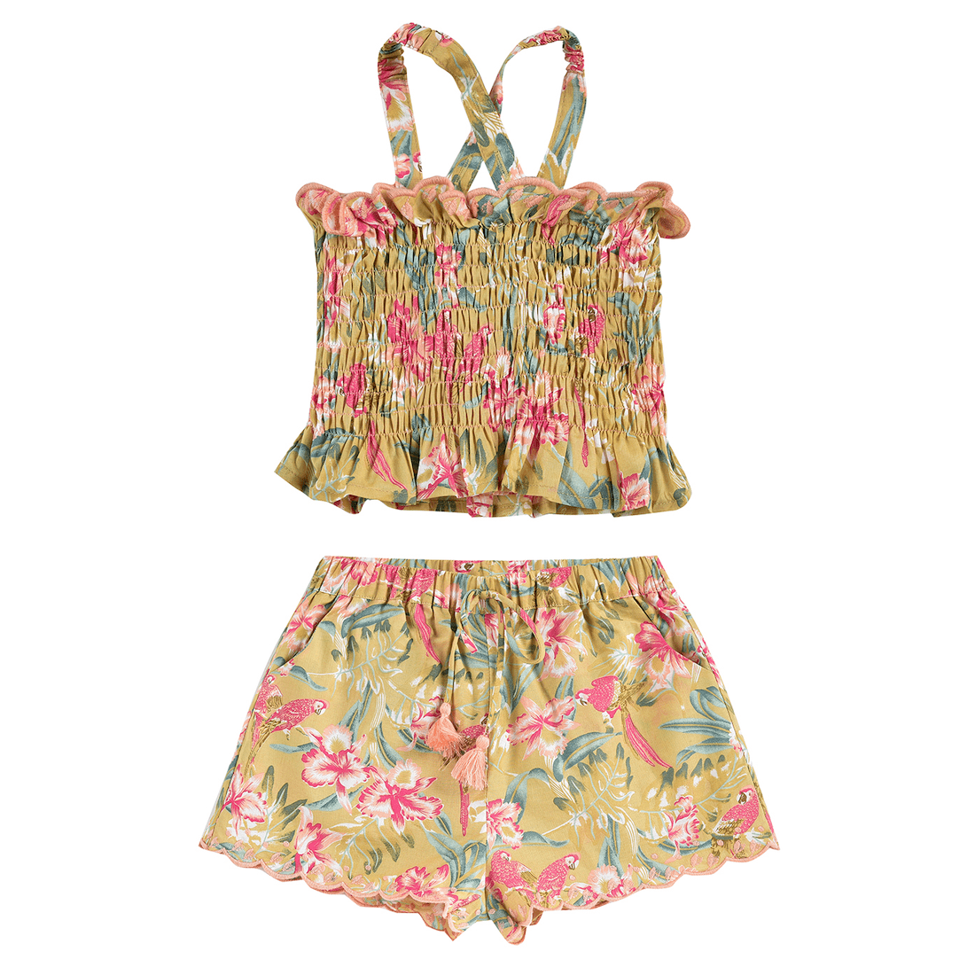 Top Malika Soft & Shorts Vallaloid | Soft Honey Parrots