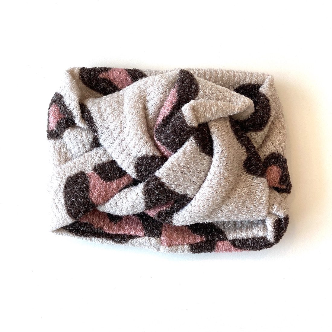 Twist Knot Turban | Pink Taupe Leopard