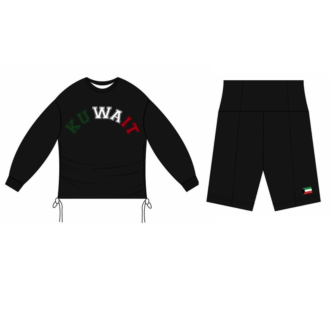 Oversized Kuwait Sweater & Biker Shorts Set