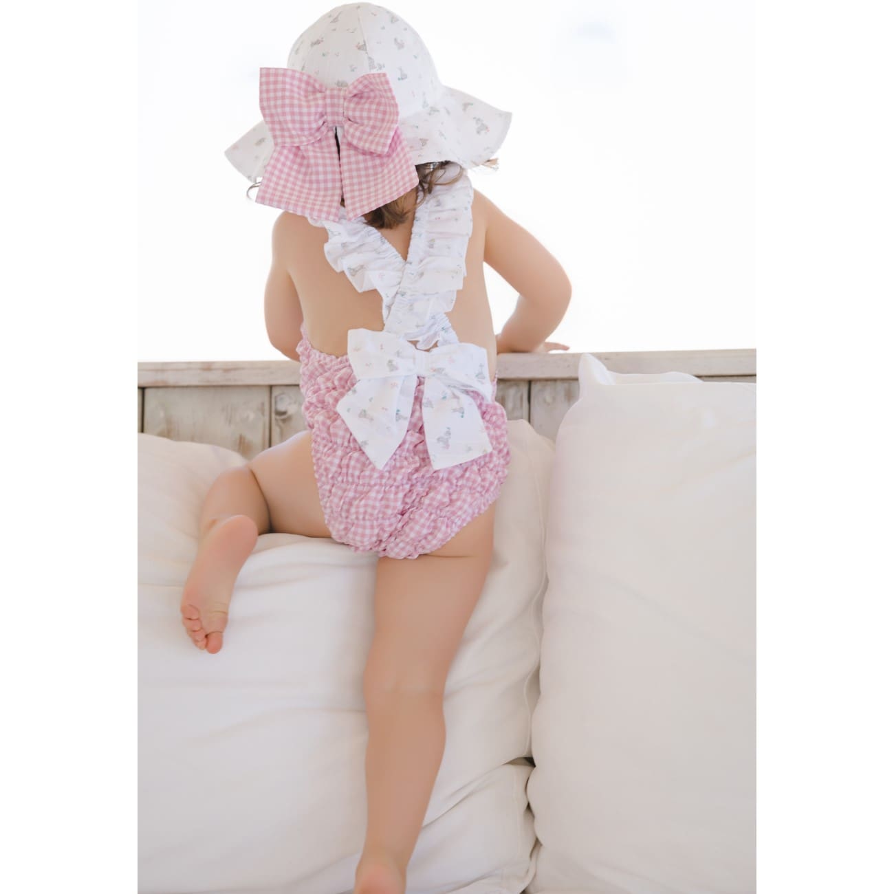 Garden Bunnies Cotton Frilled Swimsuit