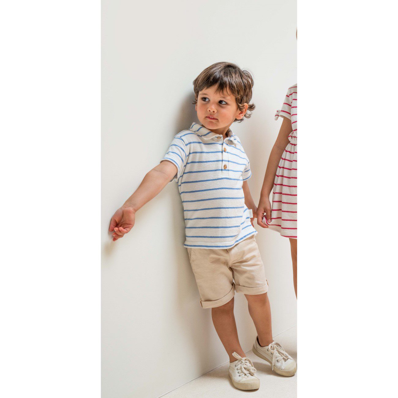 Polo Shirt Stripes & Short Plain In Twill