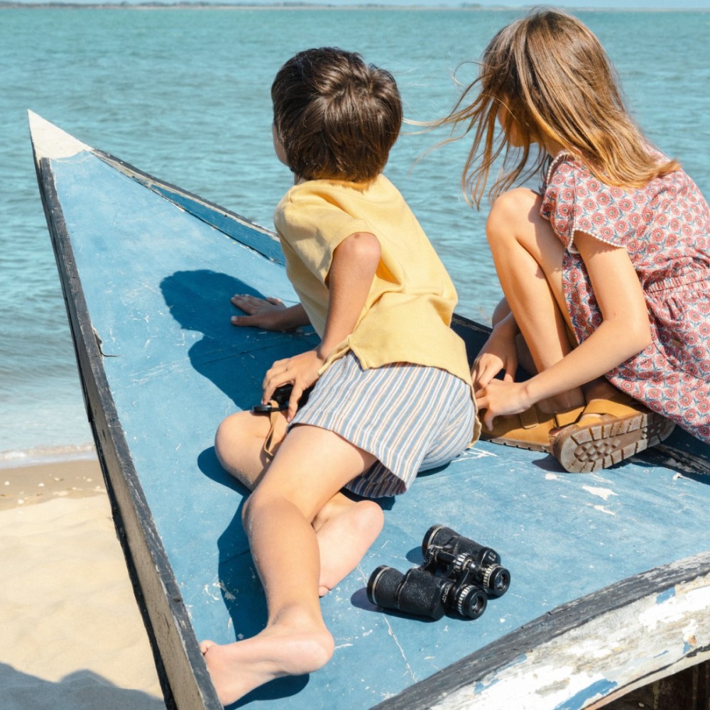 Waffle Polo & Shorts Stripes