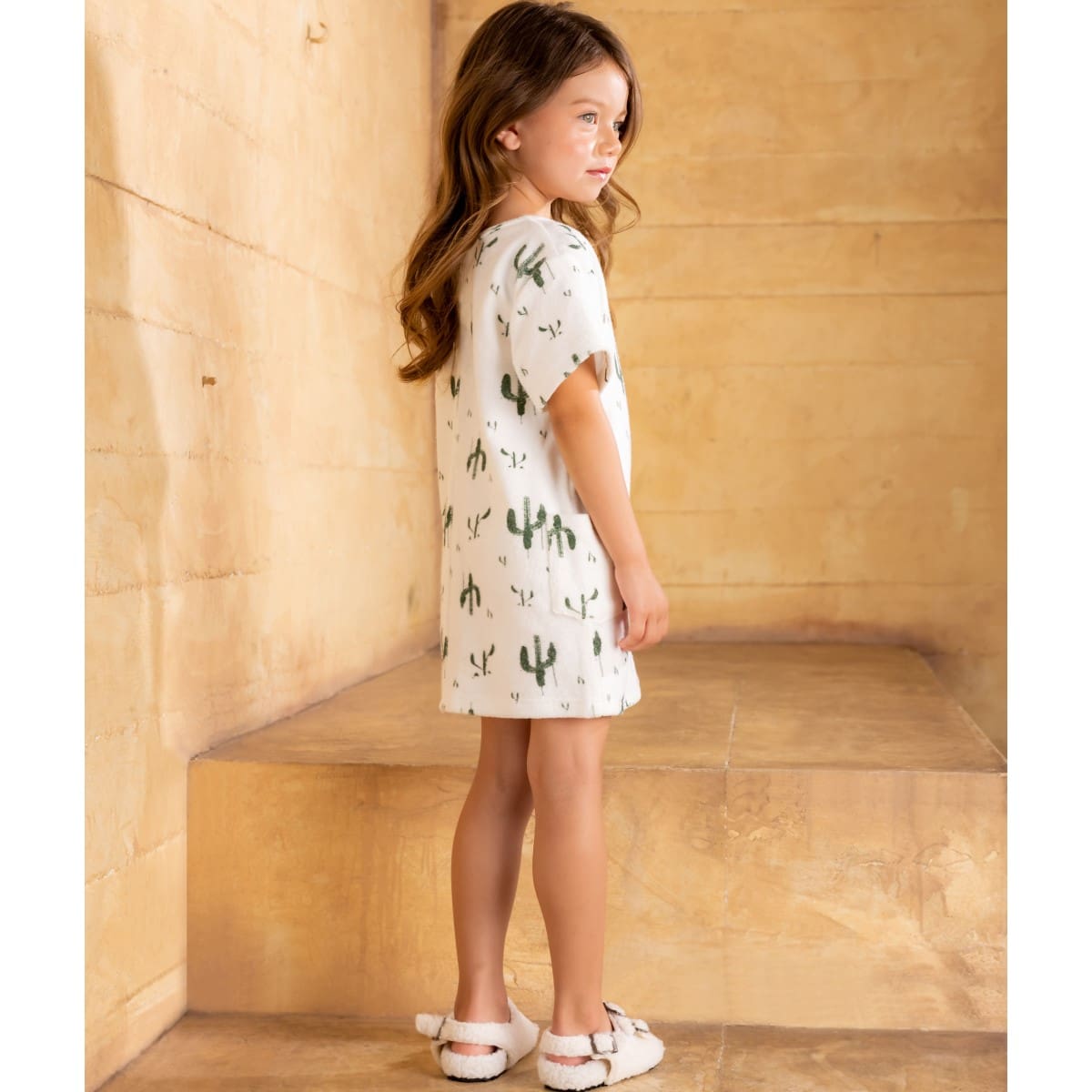Girls Shift Terry Dress W/ Pockets | Off-White