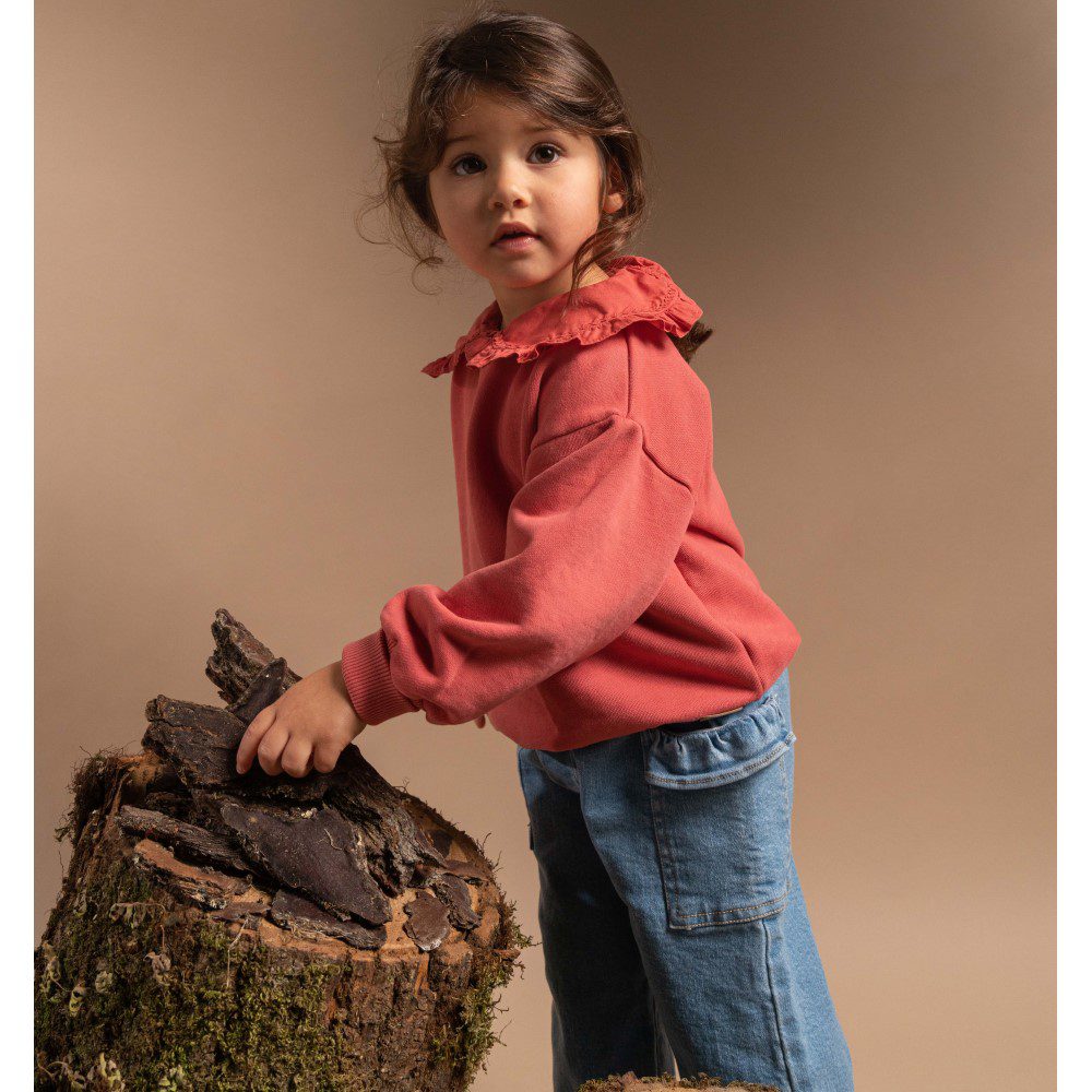 Sweatshirt W/ Rickrack Detail On Collar