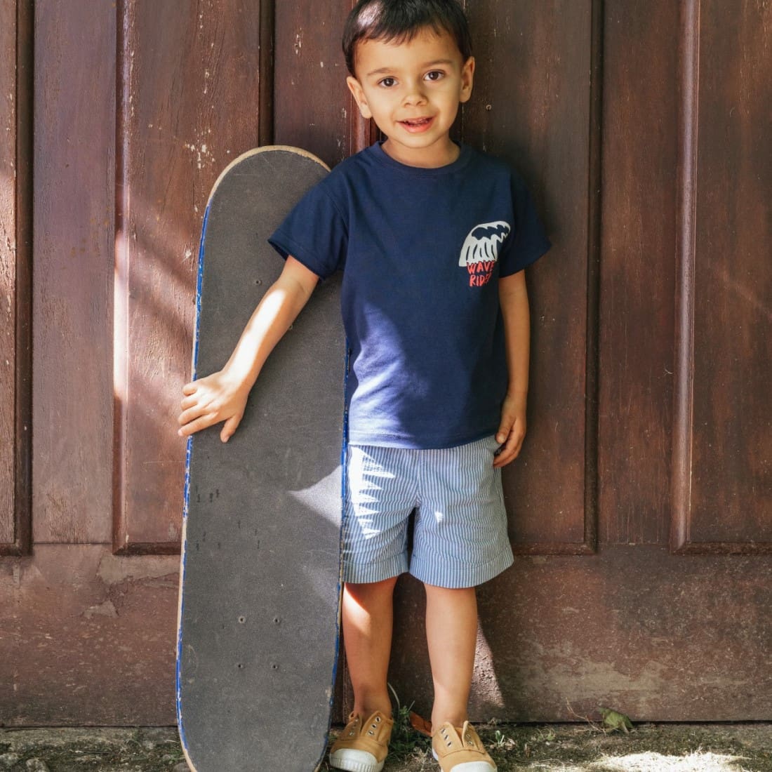 Wave Rider Tshirt & Striped Shorts