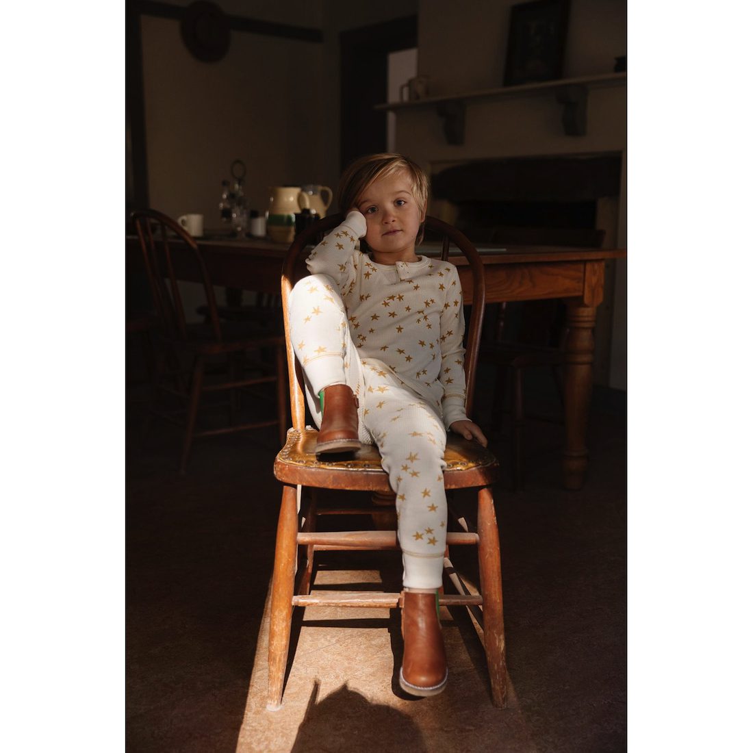 Waffle Henley Top & Pant | Starry Sky