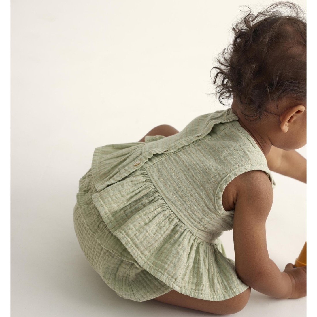 Vera Striped Gauze Top & Sasha Gauze Shorts | Tender Green