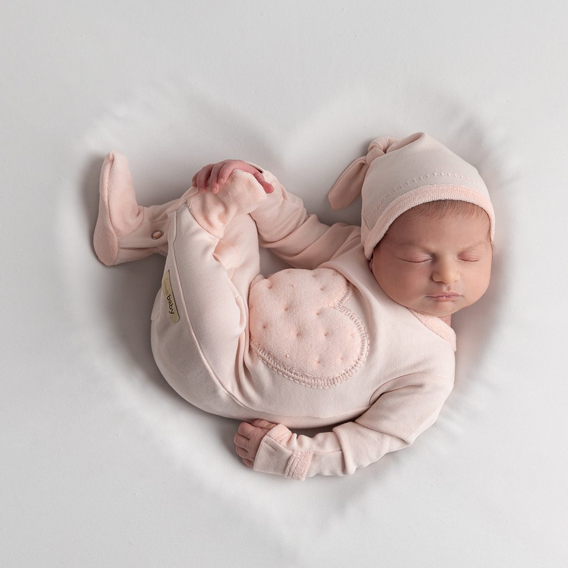 Velveteen Graphic Baby Footie | Blush