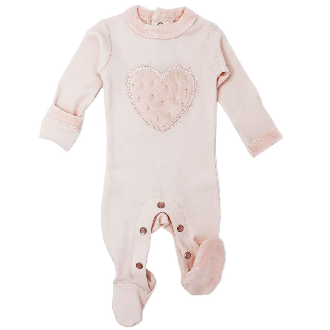 Velveteen Graphic Baby Footie | Blush