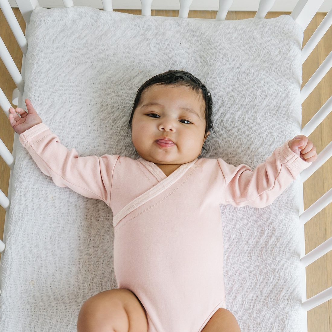 Velveteen Wrap Bodysuit & Buttoned Legging | Blush