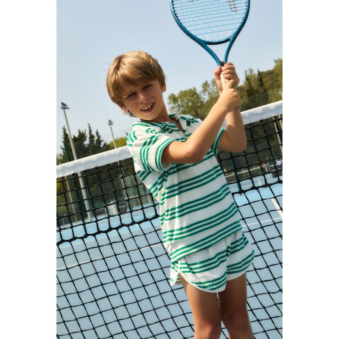 Juju Terry Stripe Shorts | Green