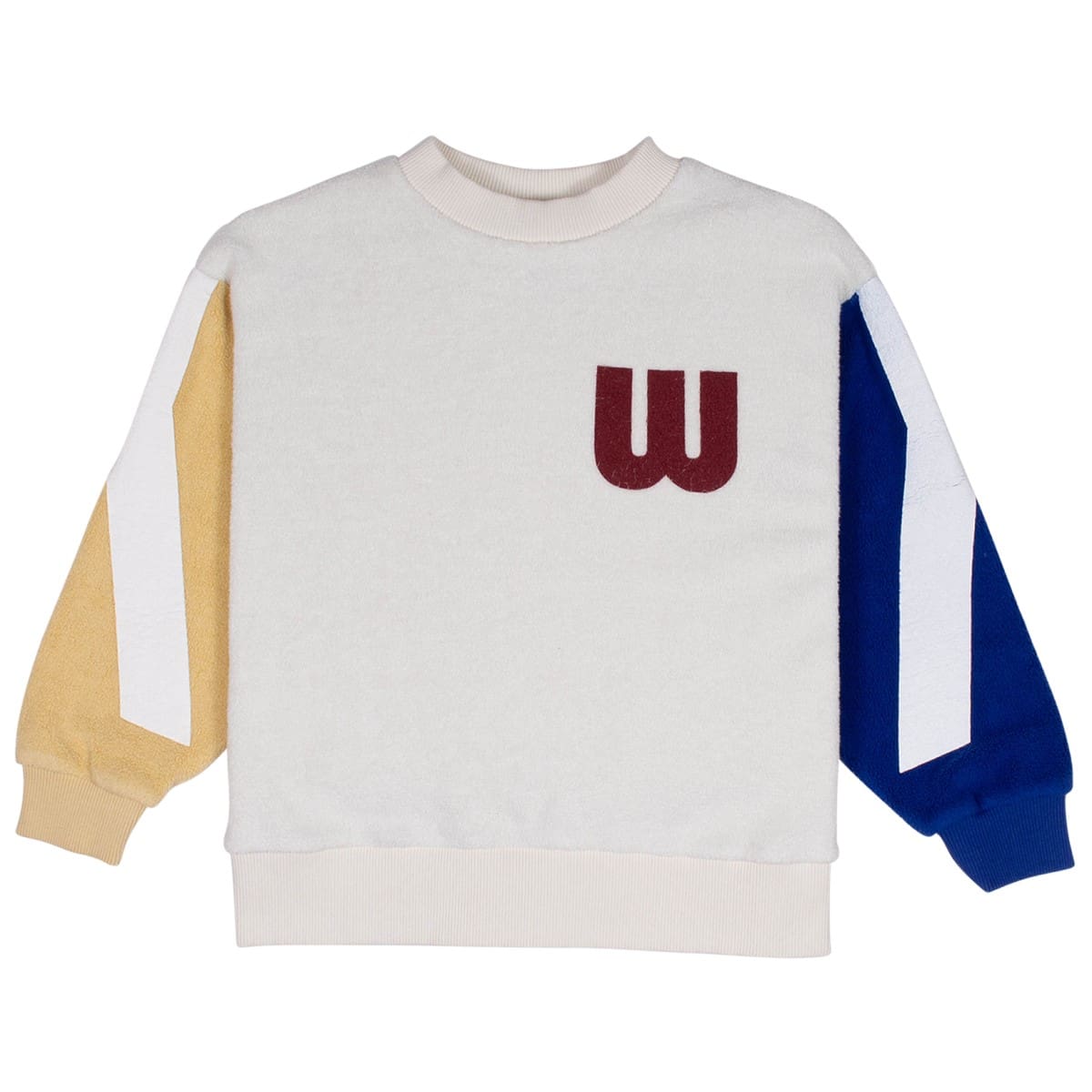 Fluffy Panel Sweat | Ecru Mix