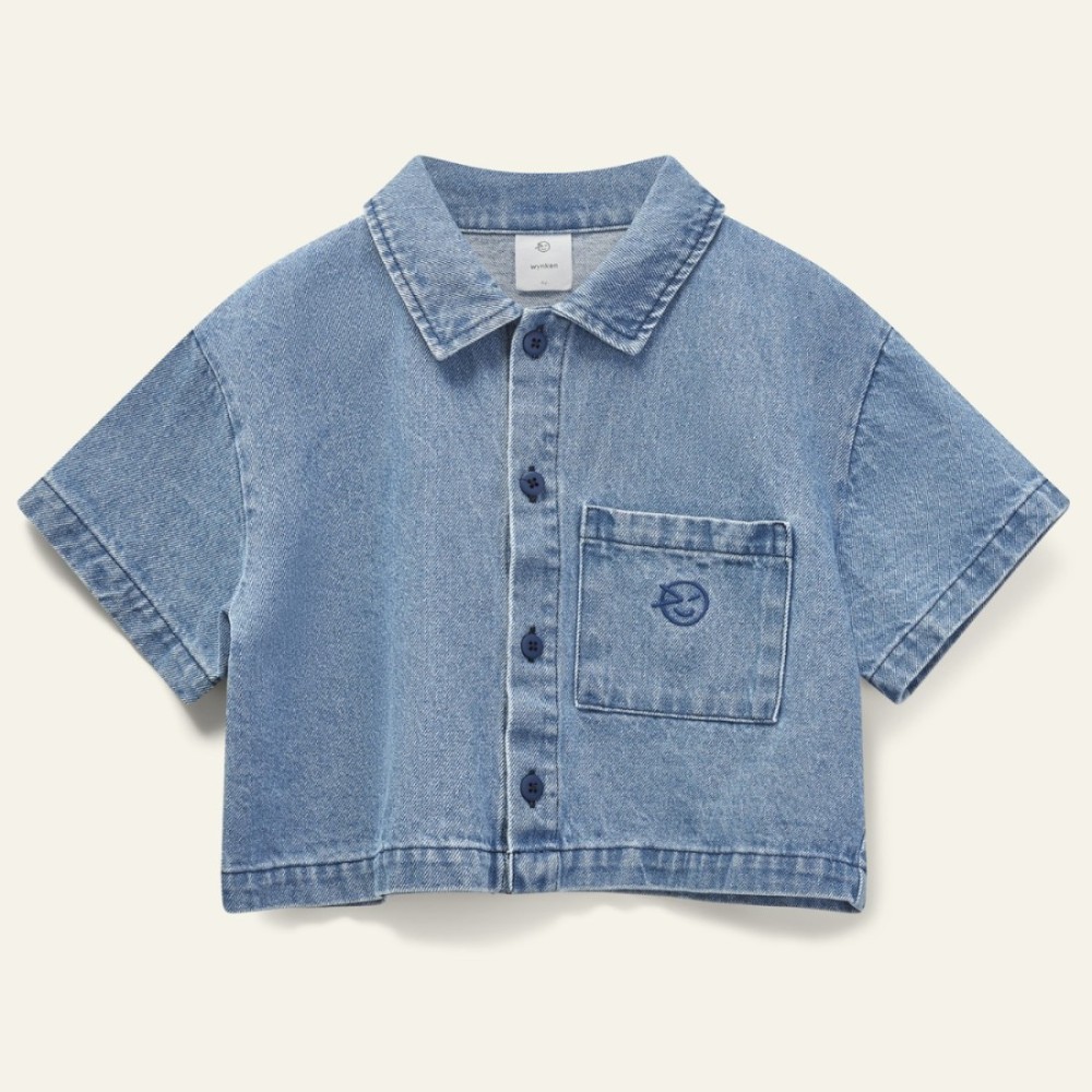 Crop Day Shirt | Pale Wash Denim