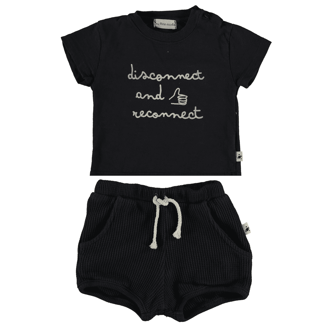 Waffle Shorts & Reconnect T-Shirt | Dark Blue