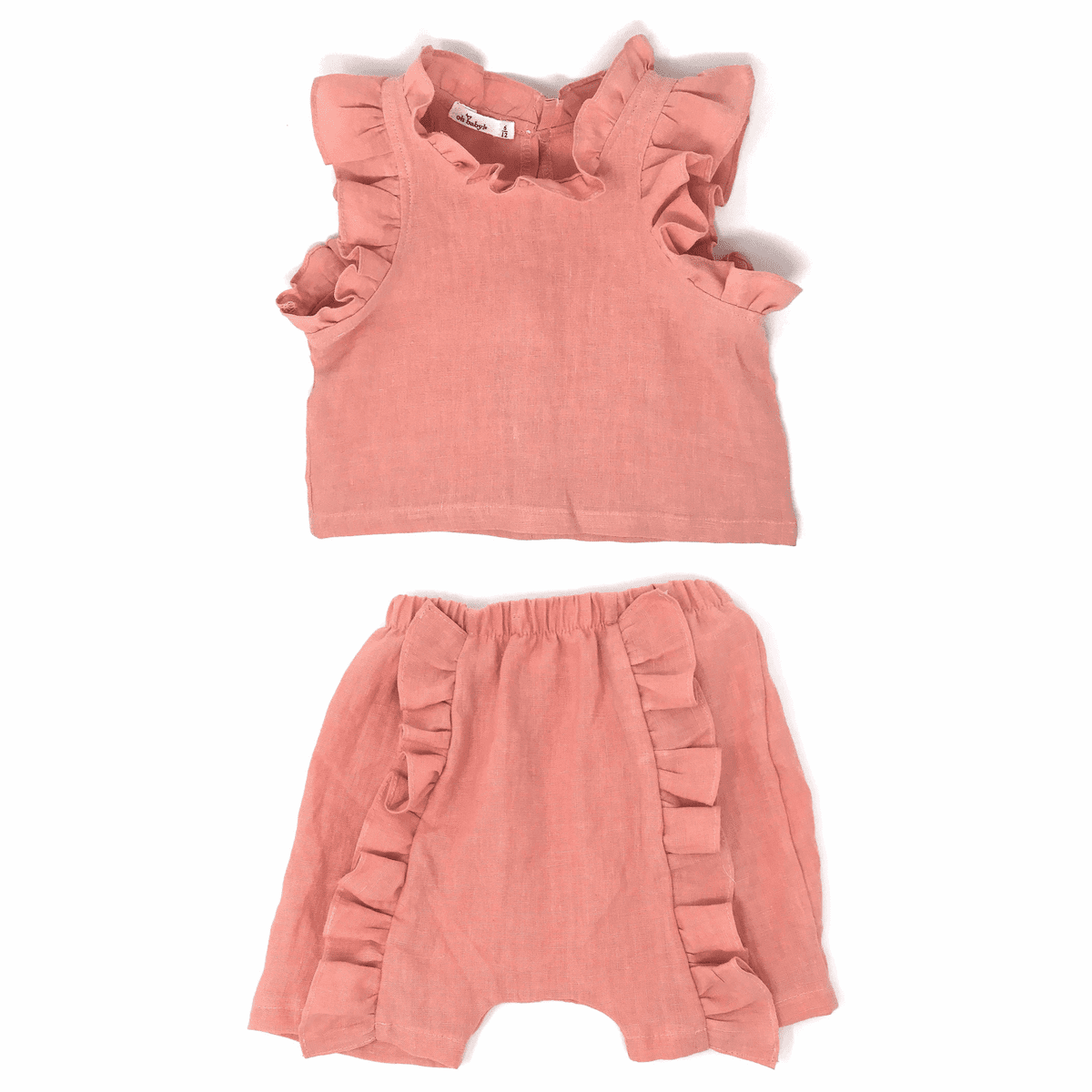 Washed Linen Lola Top & Millie Ruffle Shorts