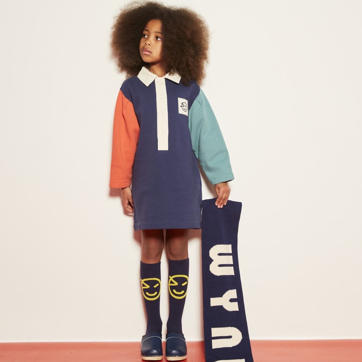 Wynken Lois Sock | Rich Navy/Strong Yellow