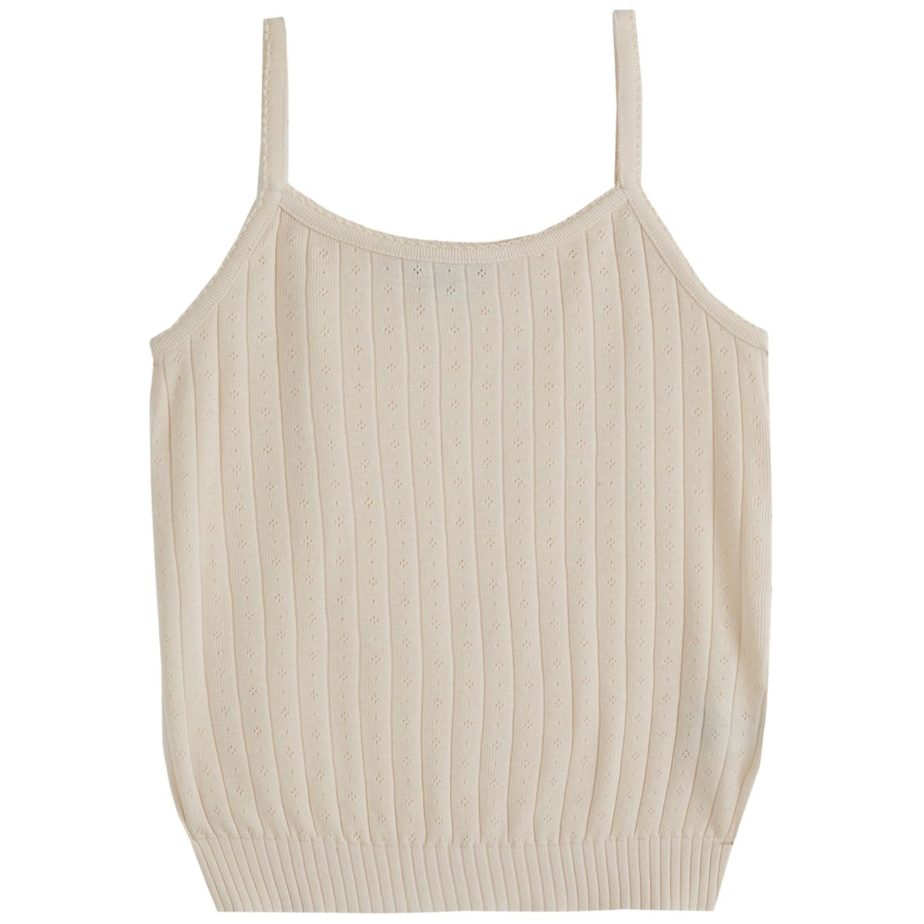 Modal Openwork Tank Top | Ecru