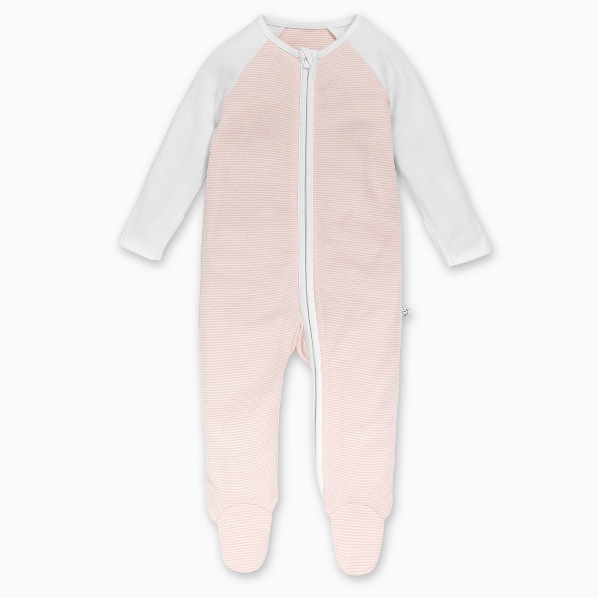 Zip Up Sleepsuit | Blush Stripe