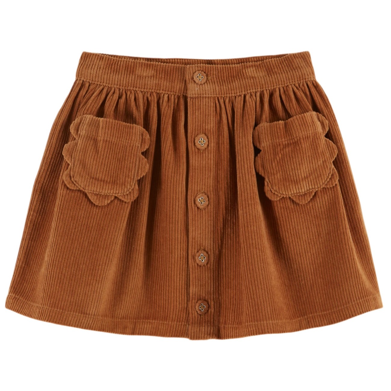 Pecan Velvet Flower Pocket Skirt