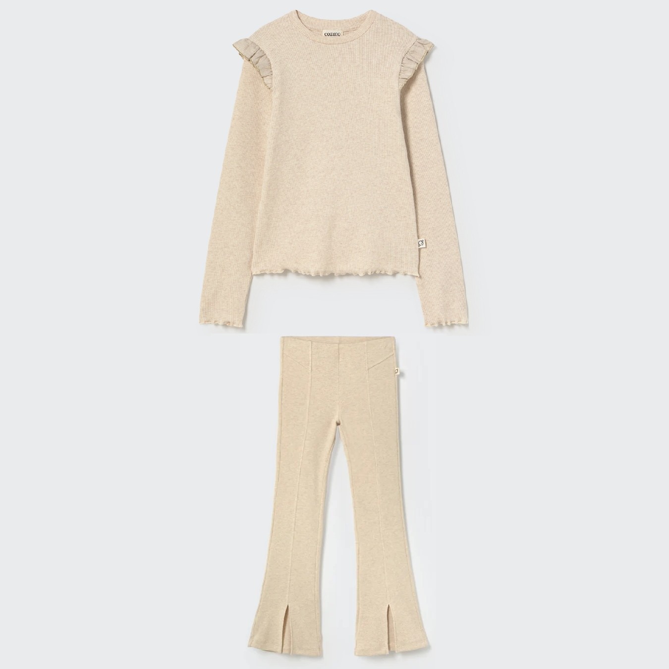 Soft Cotton Rib Sweater & Leggings Stone