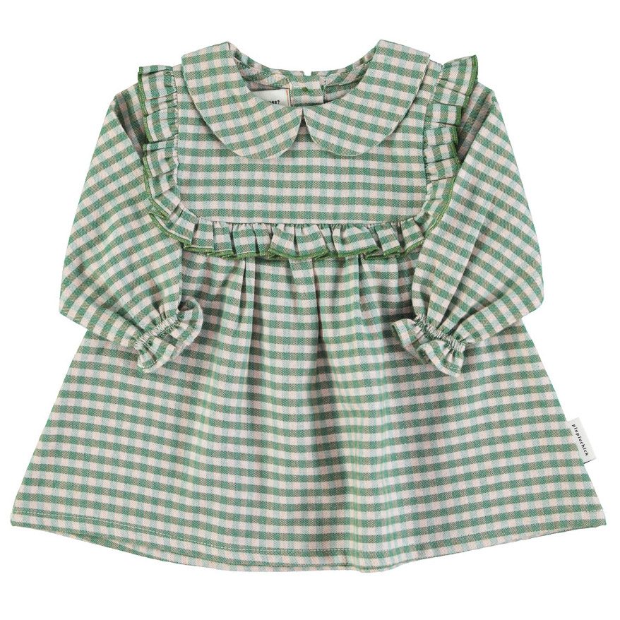 Collar Dress | Green Checkered