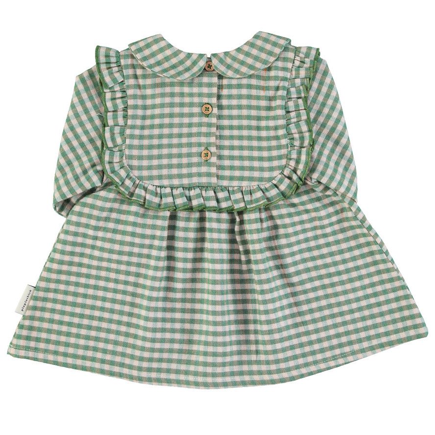 Collar Dress | Green Checkered