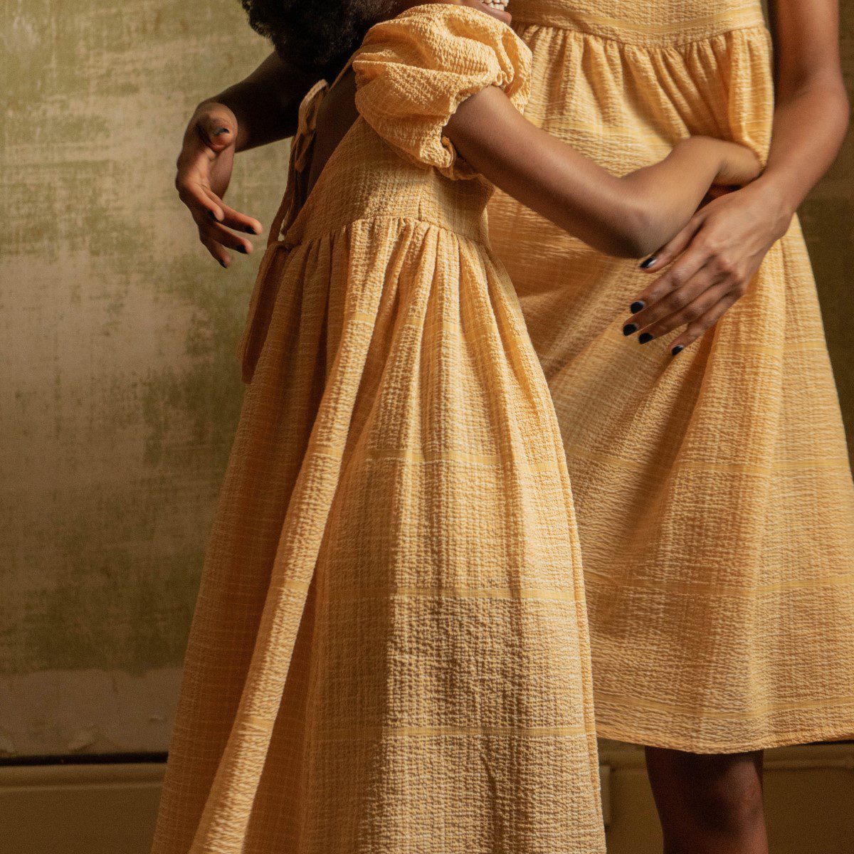 Amina Dress | Biscuit Seersucker