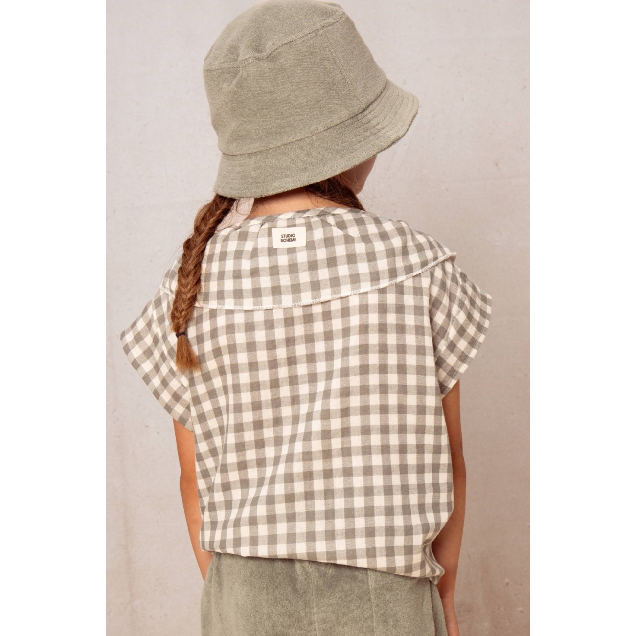 Shorts Georgette & Blosue Coco Green Grey Gingham