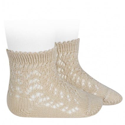2518/4 Cotton Openwork Short Socks | 304 Linen