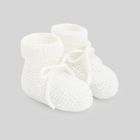 Esencial Knit Newborn Booties | White