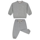 Baby dropped Shoulder Sweater & Track Pants | Grey Melange