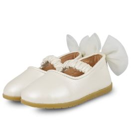 Taatie Ballerinas | Off White Metallic Leather