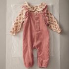 Bloom Textured Blouse & Wide corduroy Ruffled Overalls