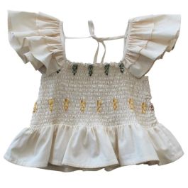 Ruffles Top Embroidered Flower