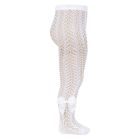 Openwork Perle Tights W/ Side Grossgrain Bow | White (200)